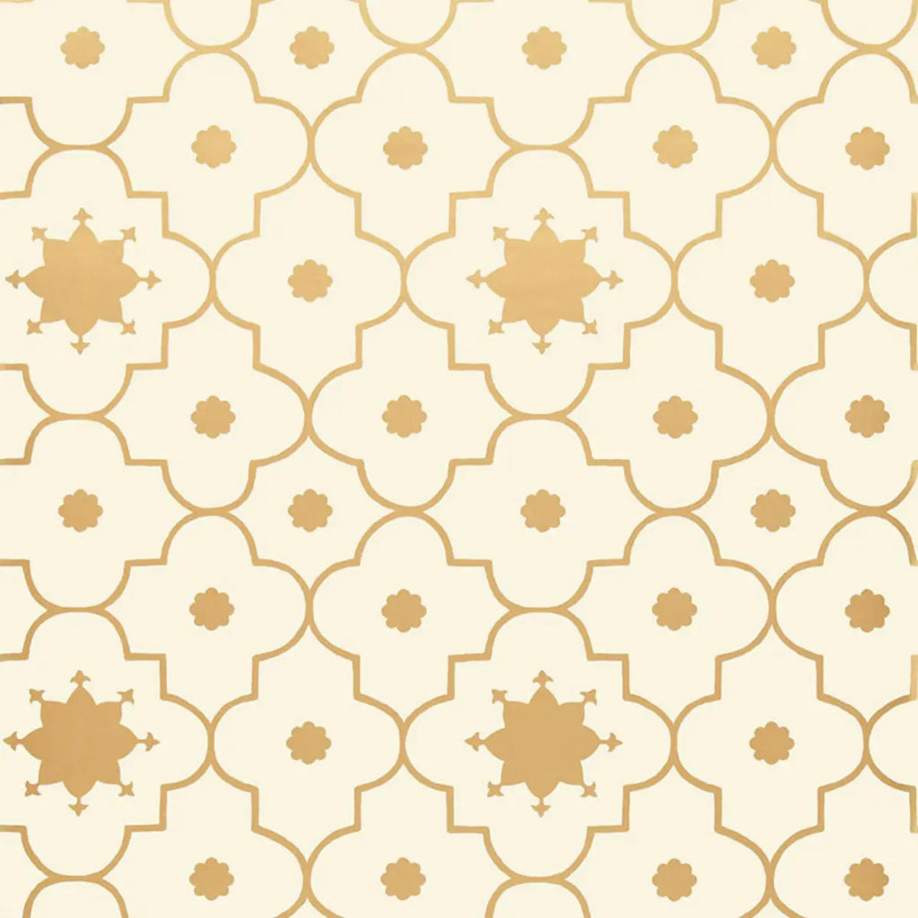 Taj Trellis Wallpaper - Burnished Gilt