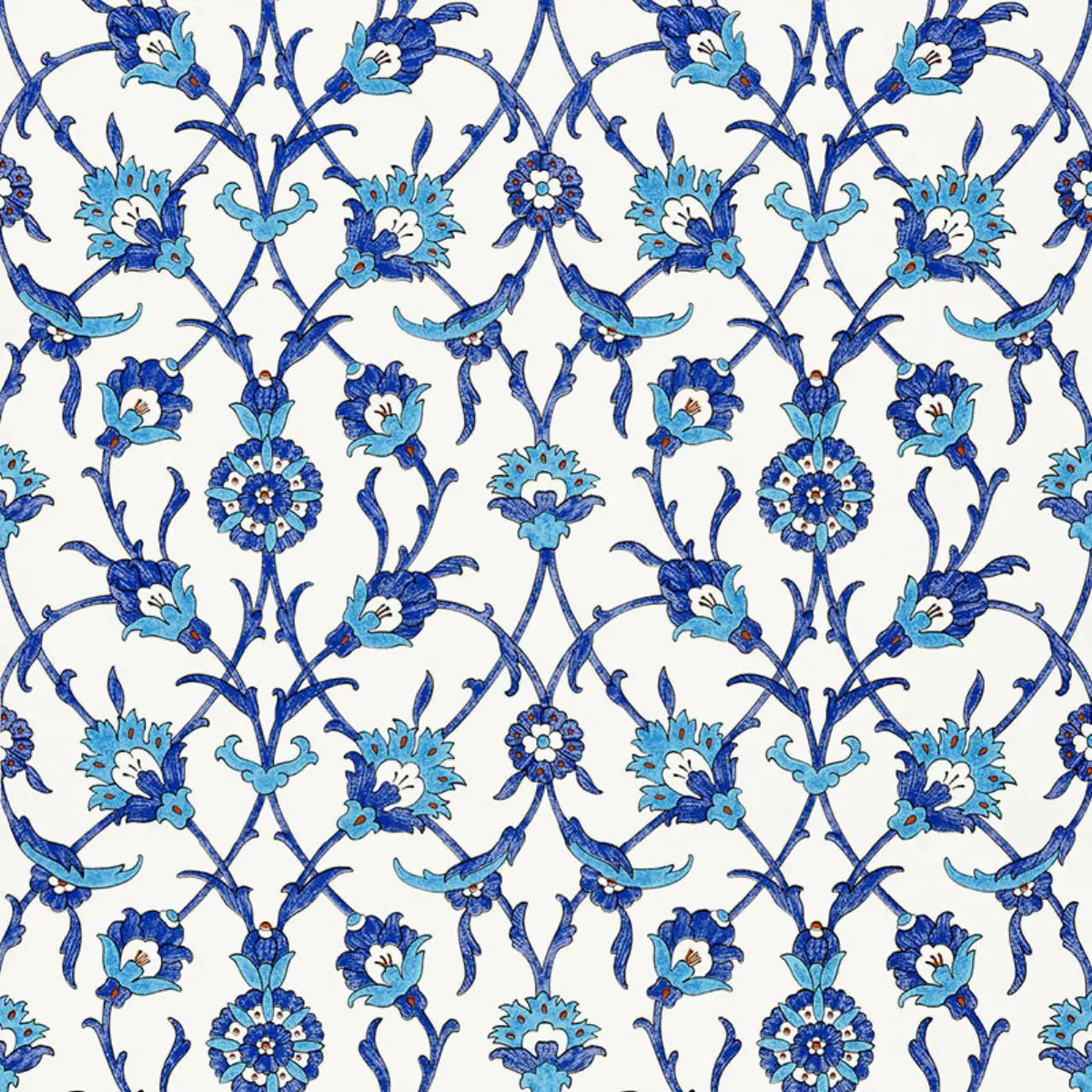 Sultan's Trellis Wallpaper - Peacock