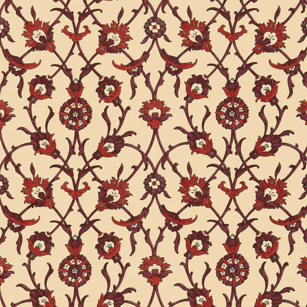 Sultan's Trellis Wallpaper - Pomegranate