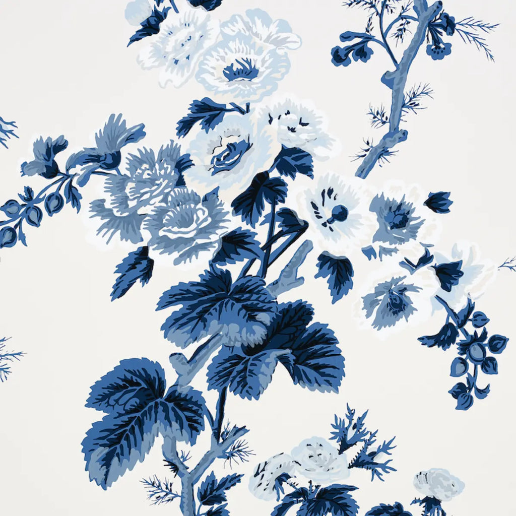 Pyne Hollyhock Wallpaper - Indigo