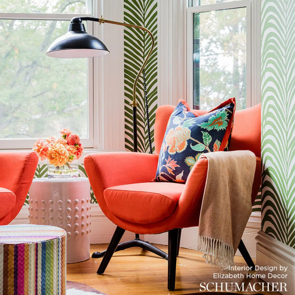 Zebra Palm Wallpaper in an interior setting