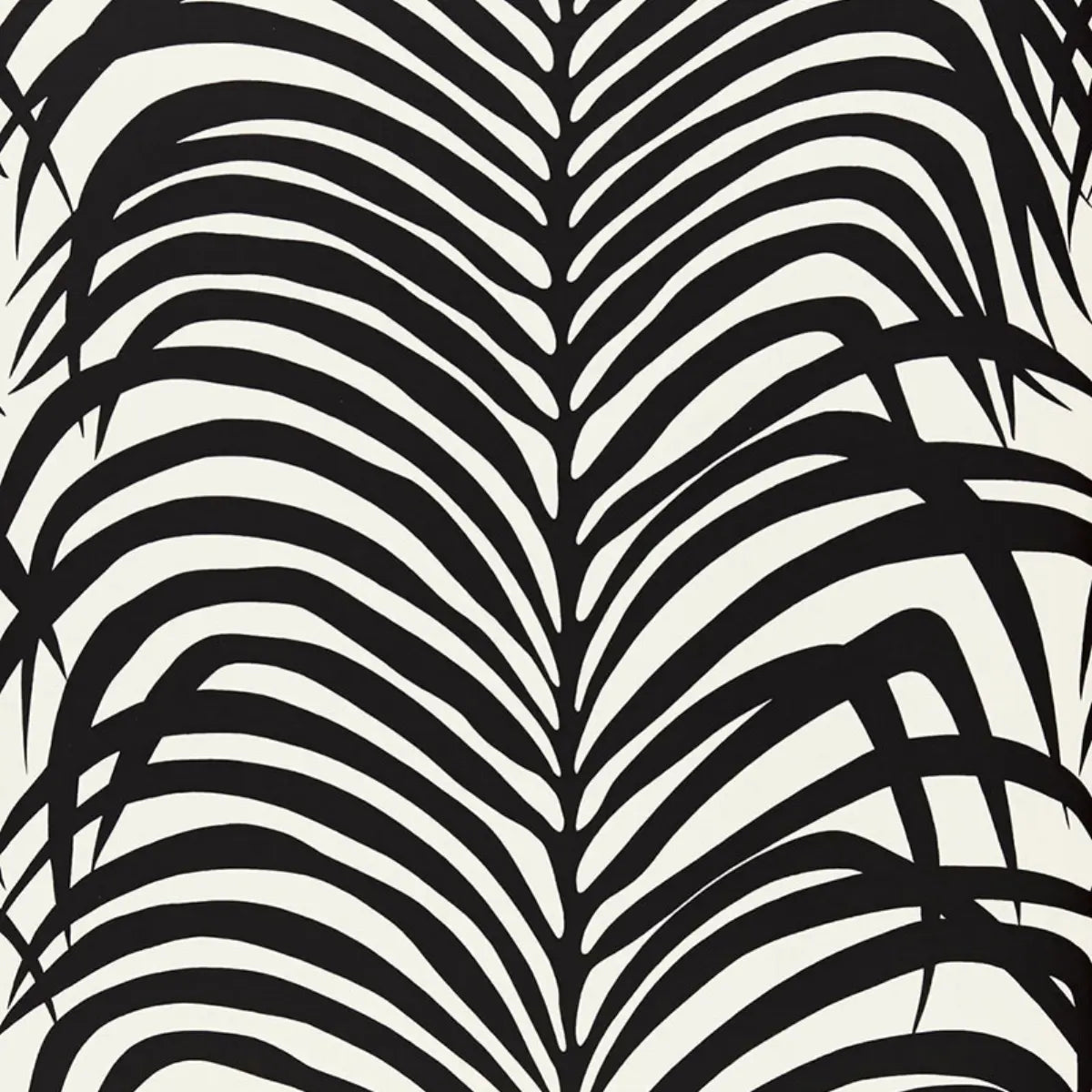 Zebra Palm Wallpaper - Ebony
