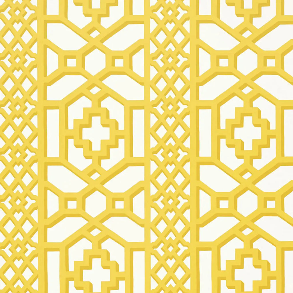 Zanzibar Trellis Wallpaper - Canary