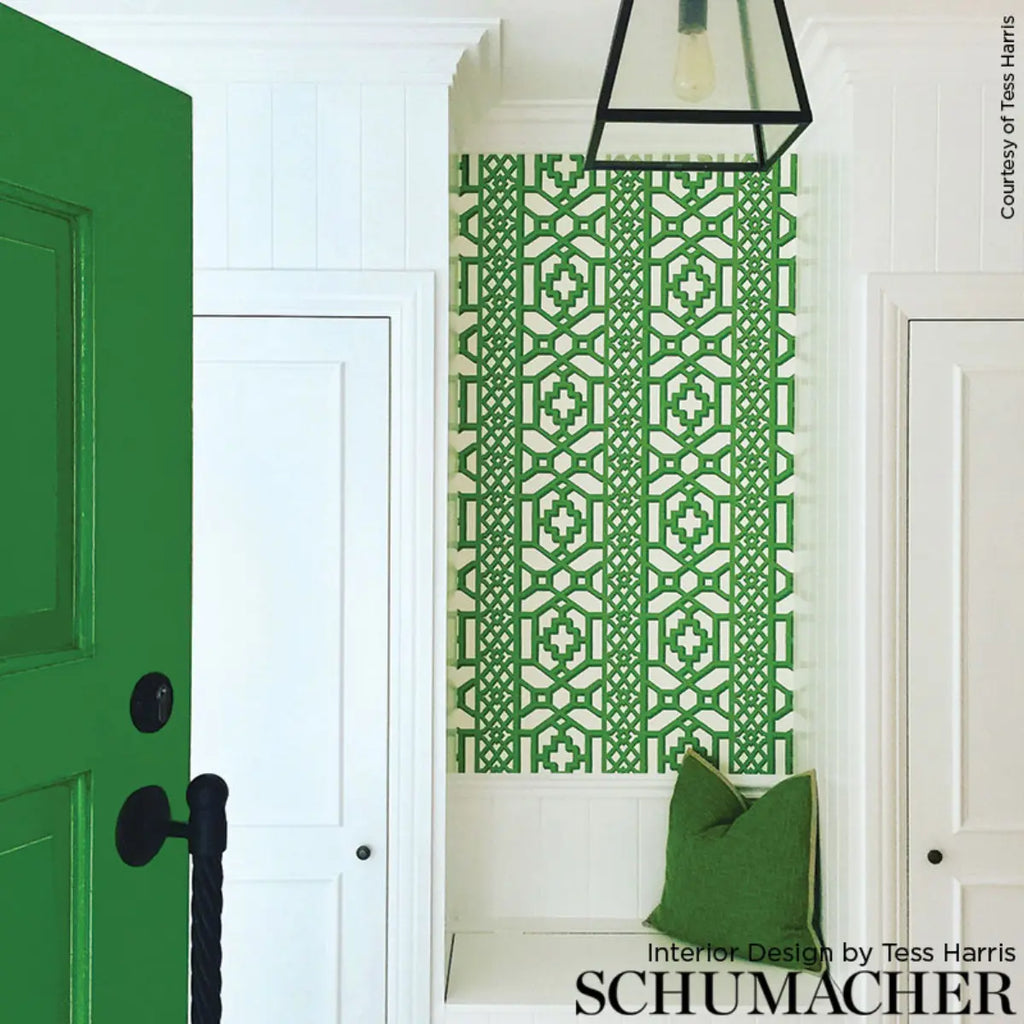 Zanzibar Trellis Wallpaper in an interior setting