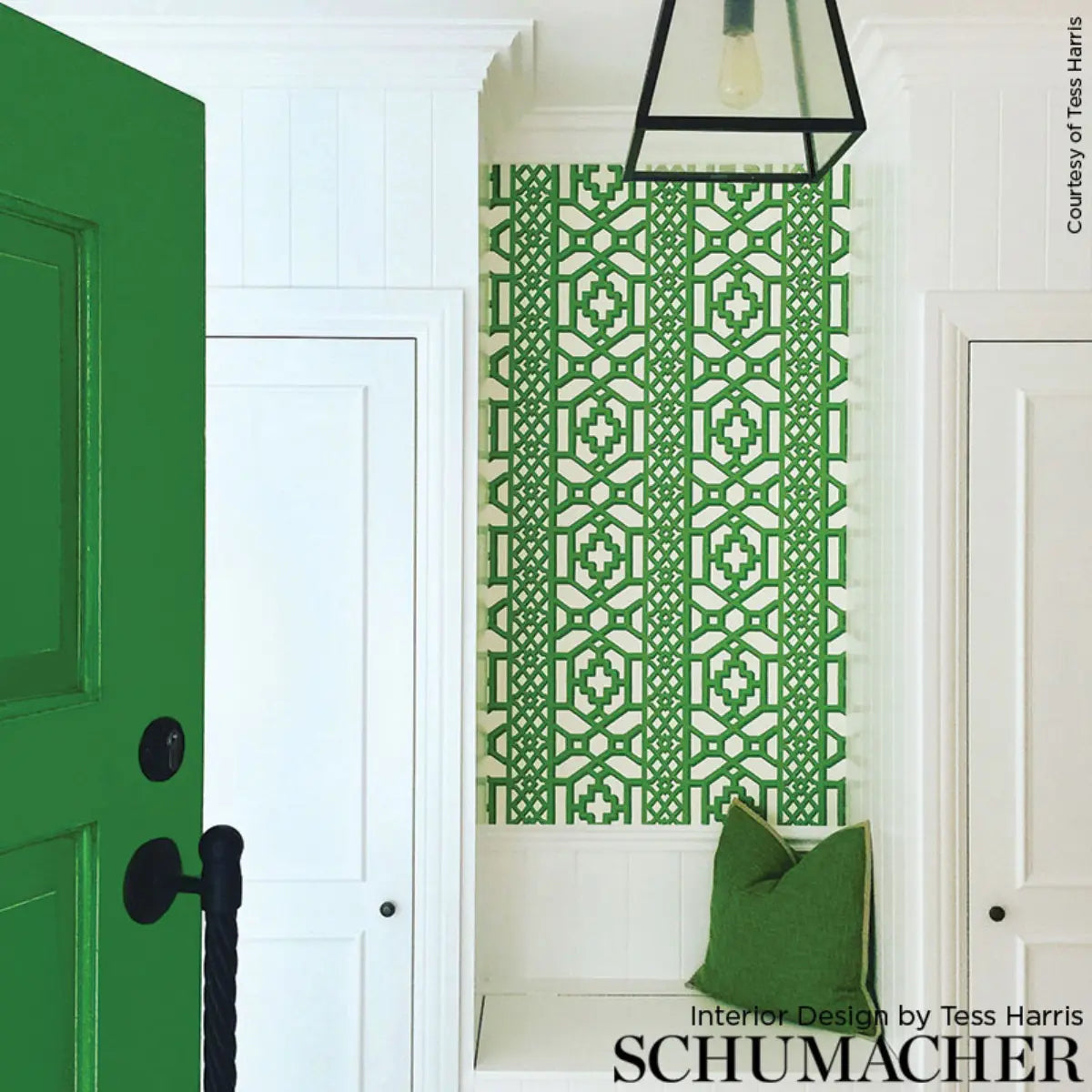 Zanzibar Trellis Wallpaper in an interior setting