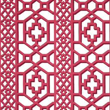 Load image into Gallery viewer, Zanzibar Trellis Wallpaper - Laquer Red