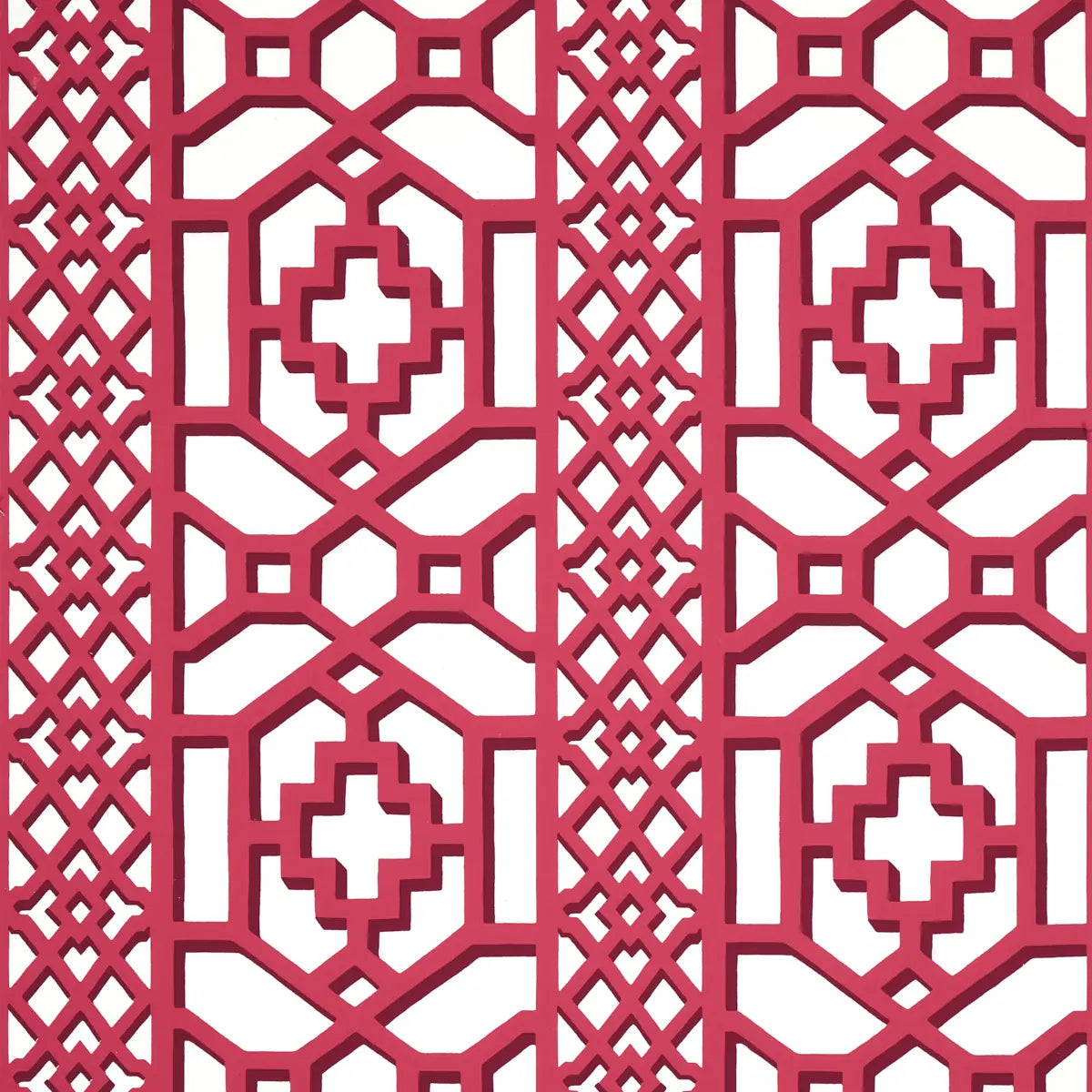 Zanzibar Trellis Wallpaper - Laquer Red