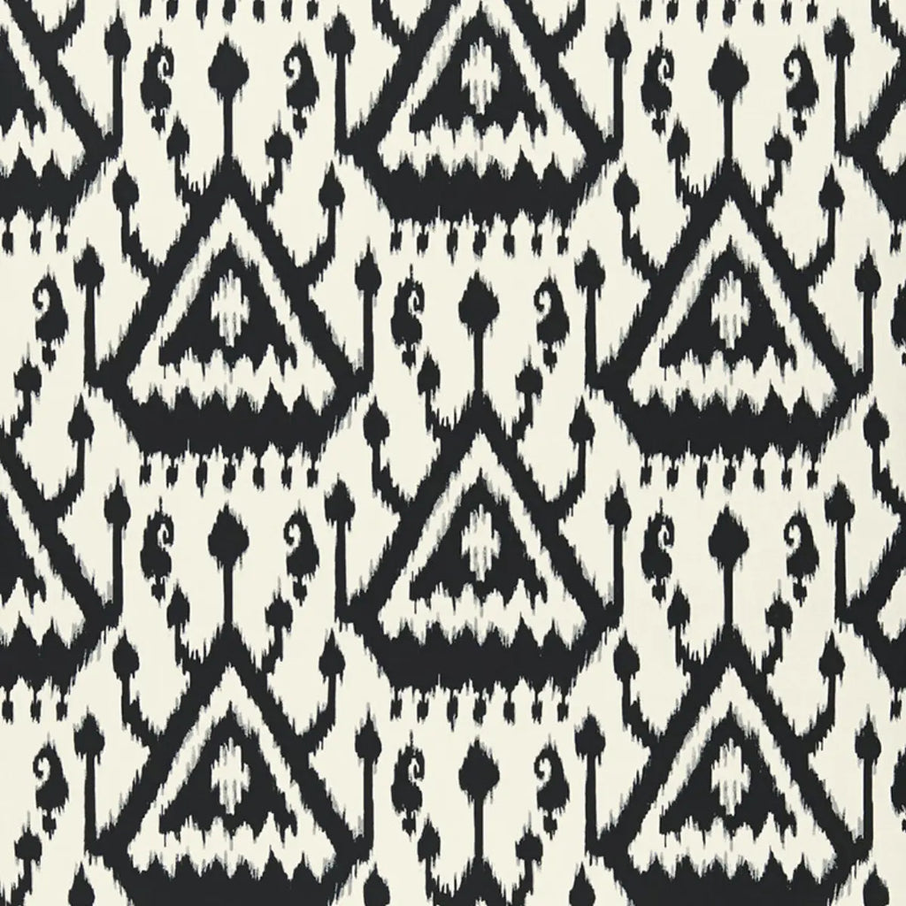 Vientiane Ikat Wallpaper - Ebony