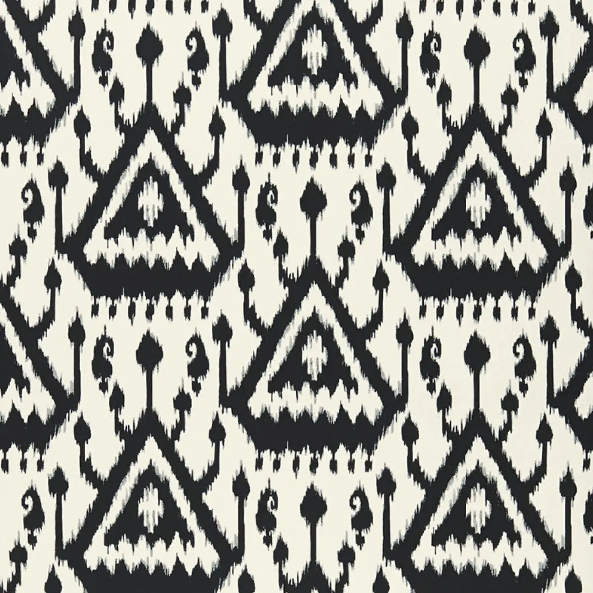 Vientiane Ikat Wallpaper - Ebony