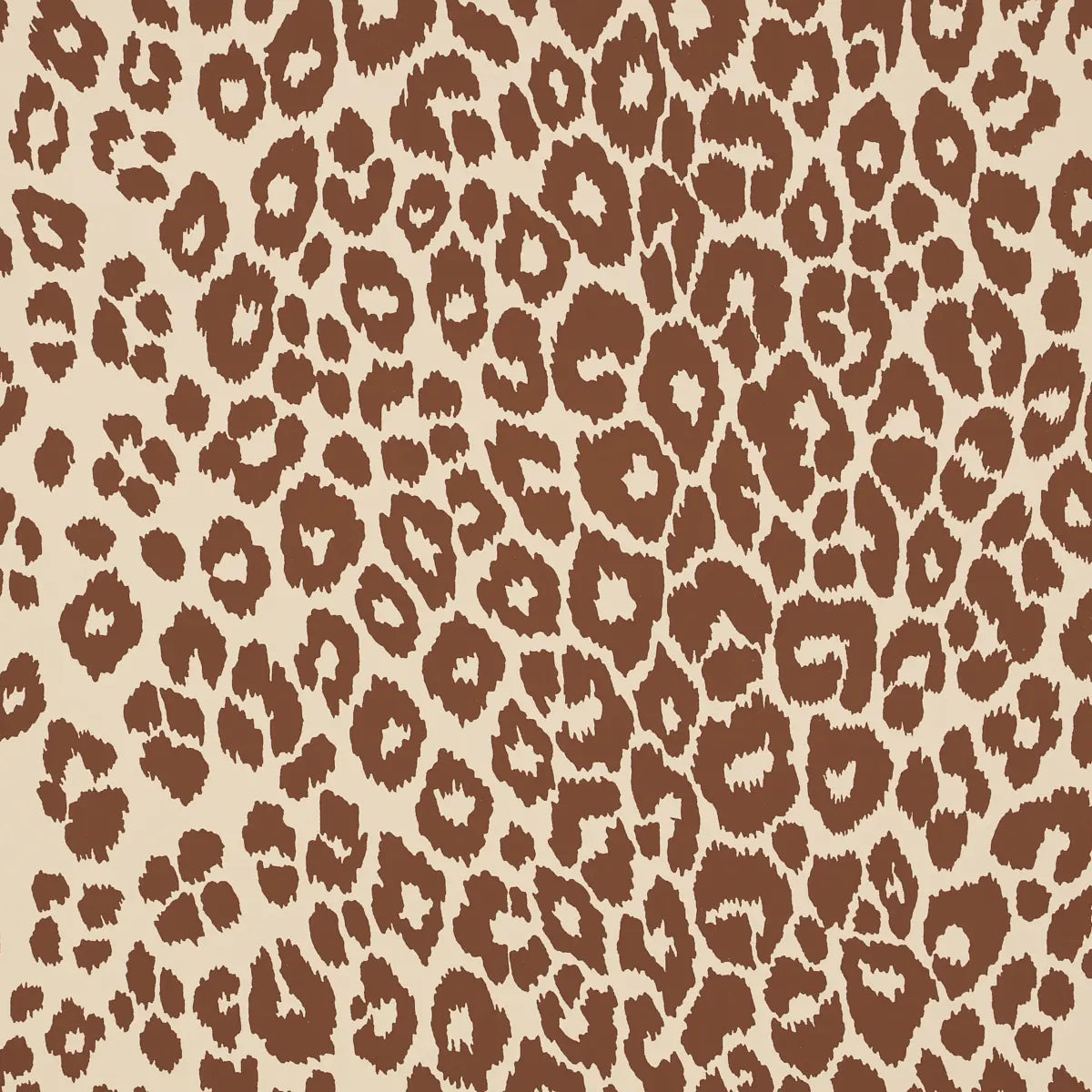 Iconic Leopard Wallpaper - Brown On Neutral