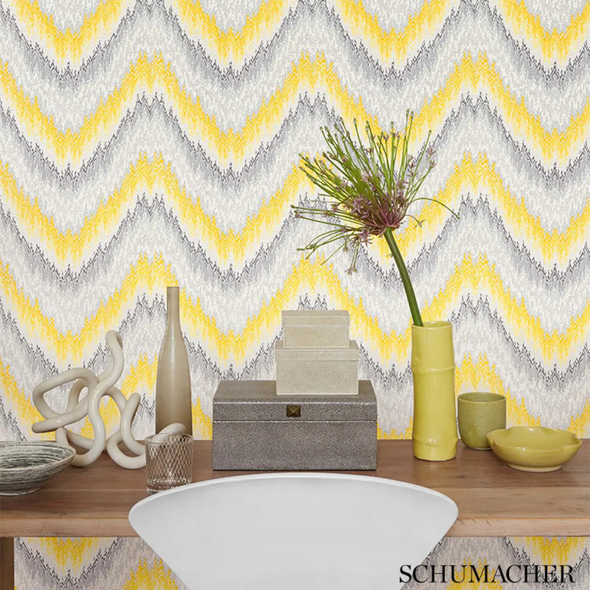 Petit Feu Wallpaper in an interior setting