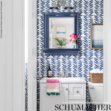 Load image into Gallery viewer, Leaf Stripe Wallpaper in an interior setting