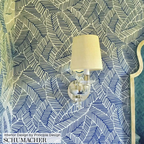 Abstract Leaf Wallpaper in an interior setting