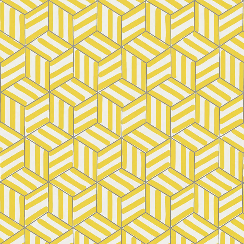 Tumbling Blocks Wallpaper - Citron