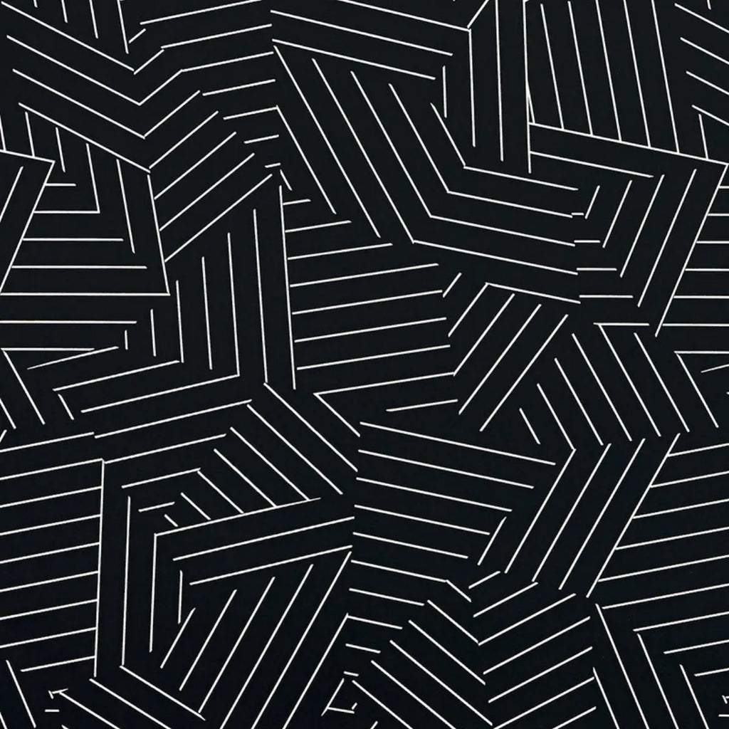 Deconstructed Stripe Wallpaper - Ivory On Black