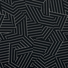 Load image into Gallery viewer, Deconstructed Stripe Wallpaper - Ivory On Black