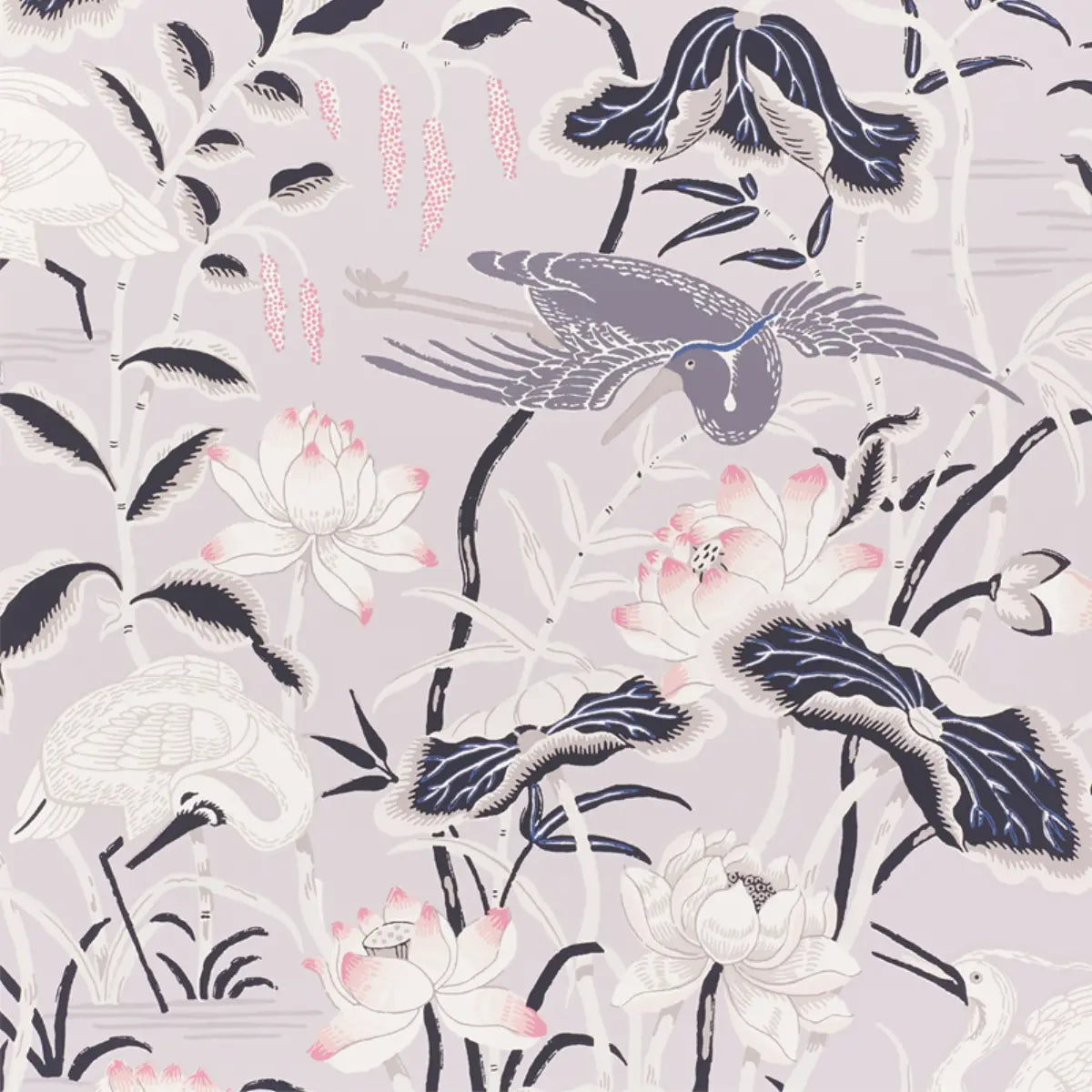 Lotus Garden Wallpaper - Lilac