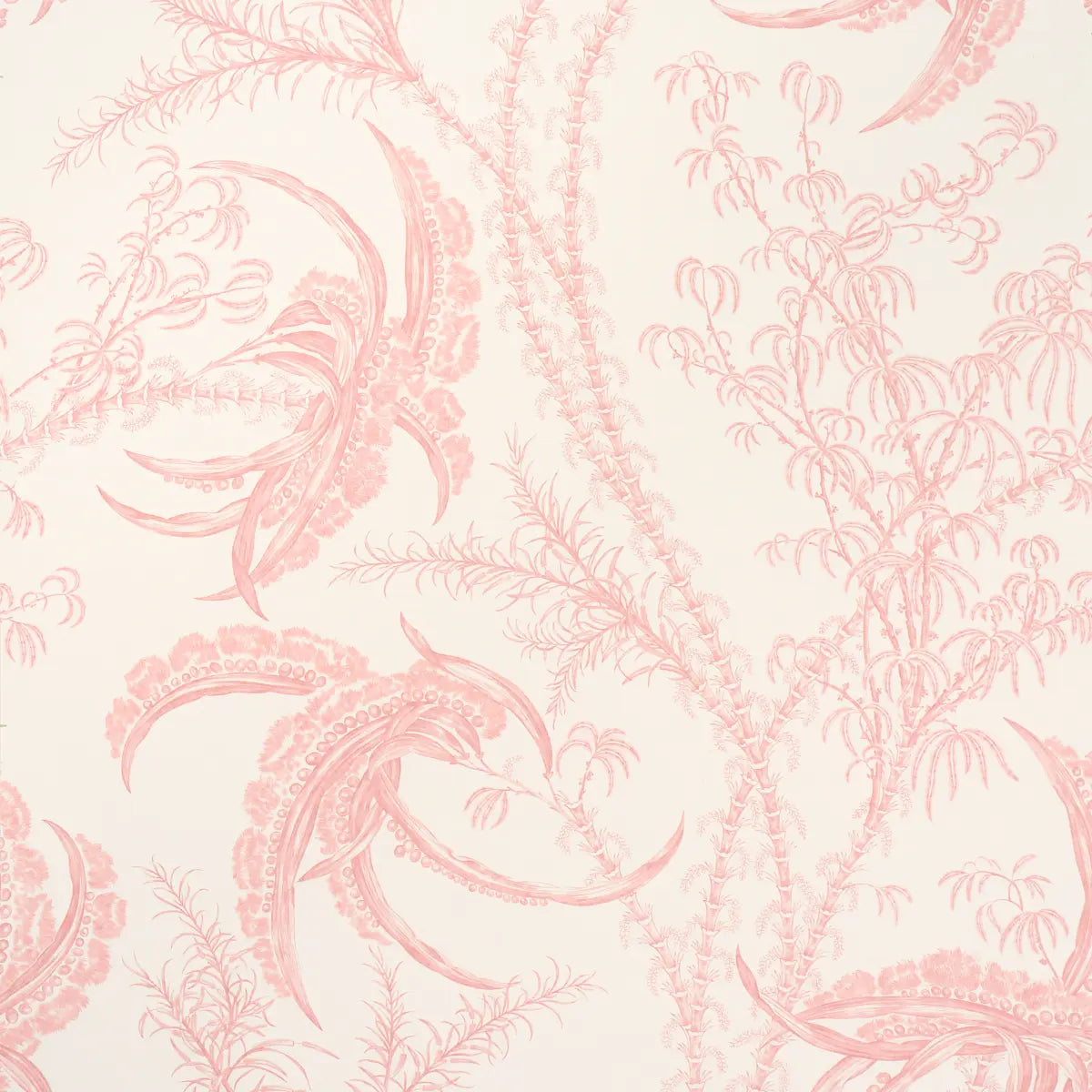 Ocean Toile Wallpaper - Coral