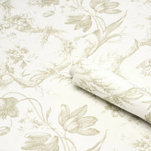 Load image into Gallery viewer, Toile De Fleurs Wallpaper in an interior setting