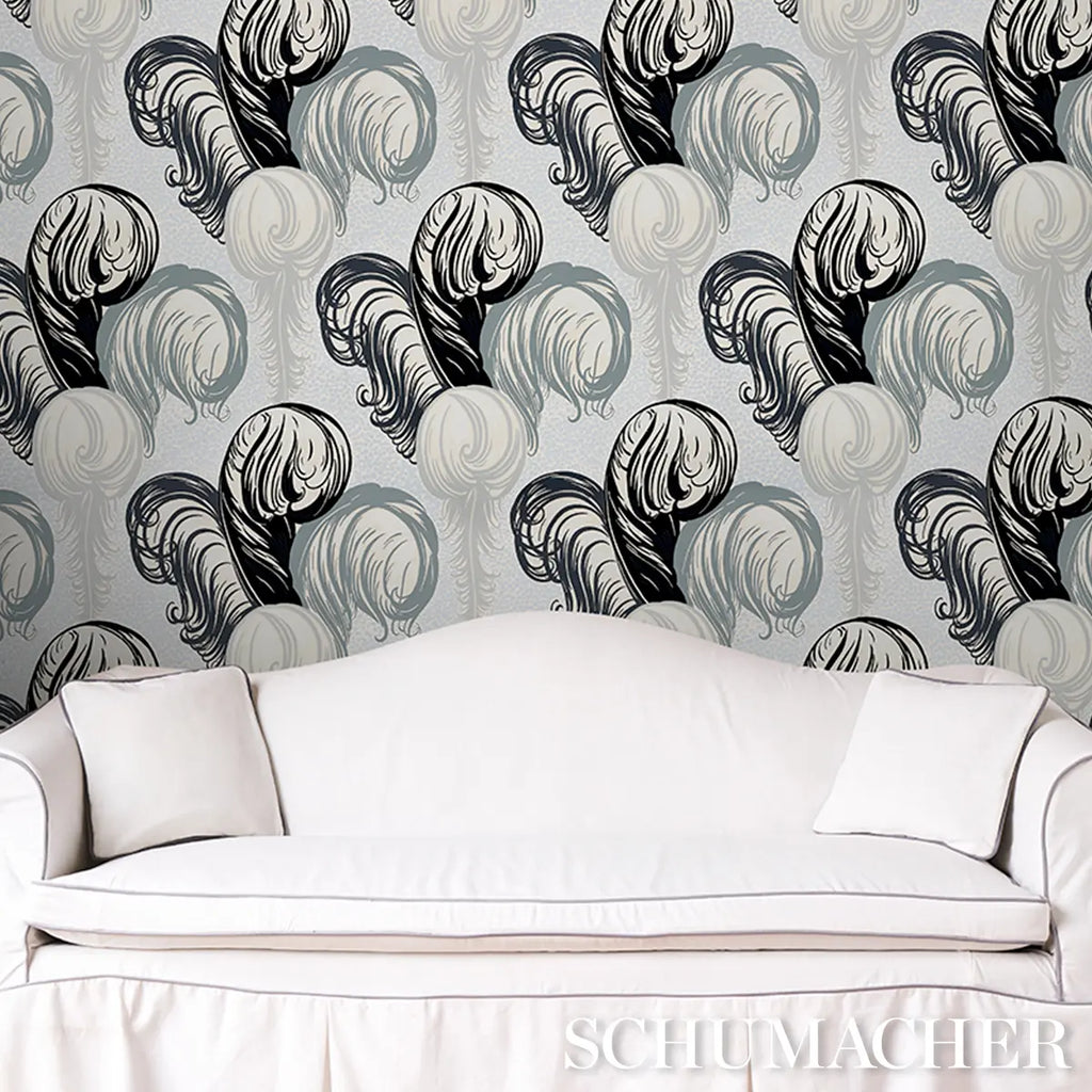 Plumes Wallpaper in an interior setting