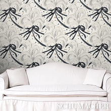 Load image into Gallery viewer, Plumes Et Rubans Wallpaper in an interior setting