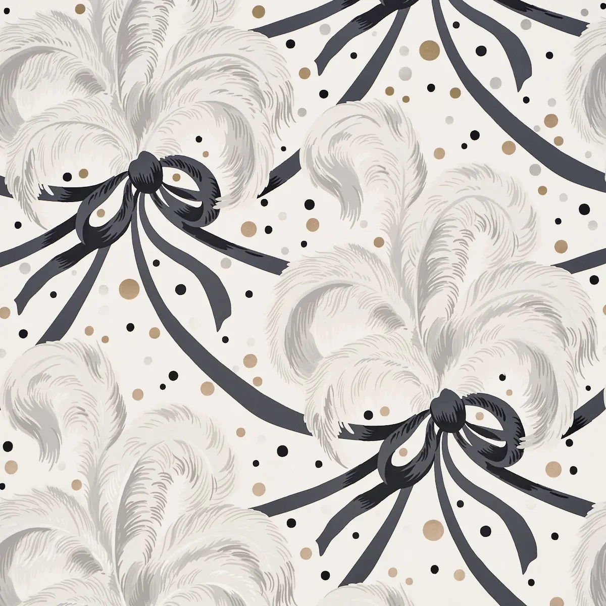 Plumes Et Rubans Wallpaper