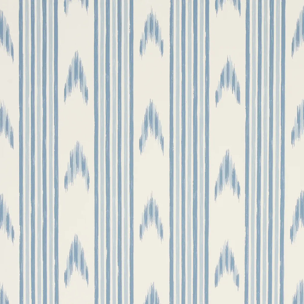 Santa Barbara Ikat Wallpaper - China Blue