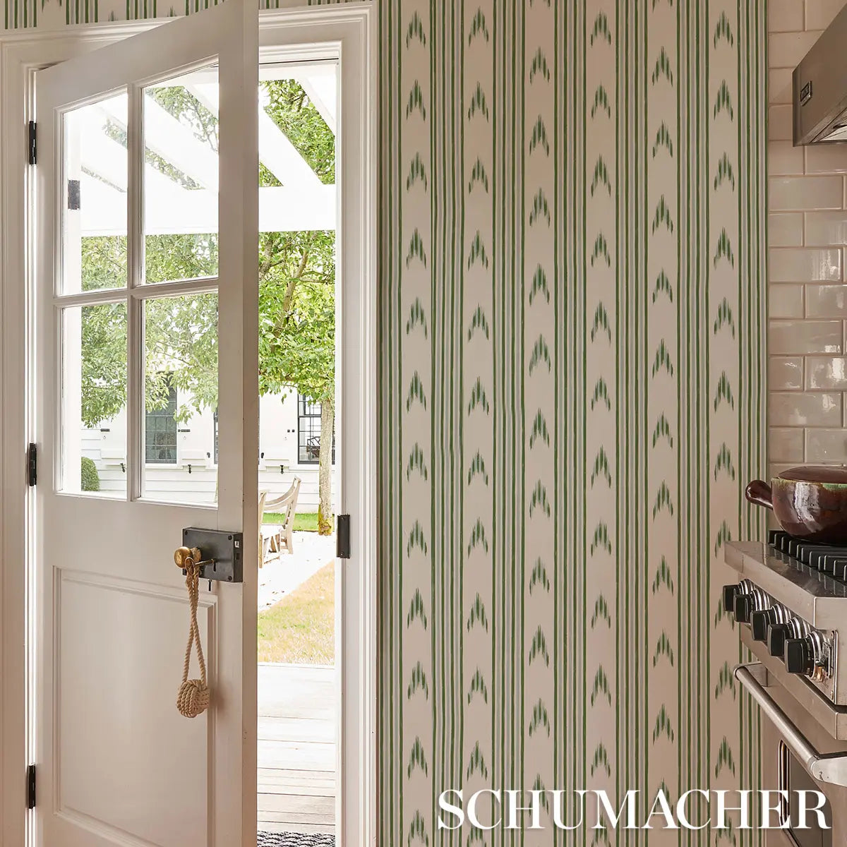 Santa Barbara Ikat Wallpaper in an interior setting