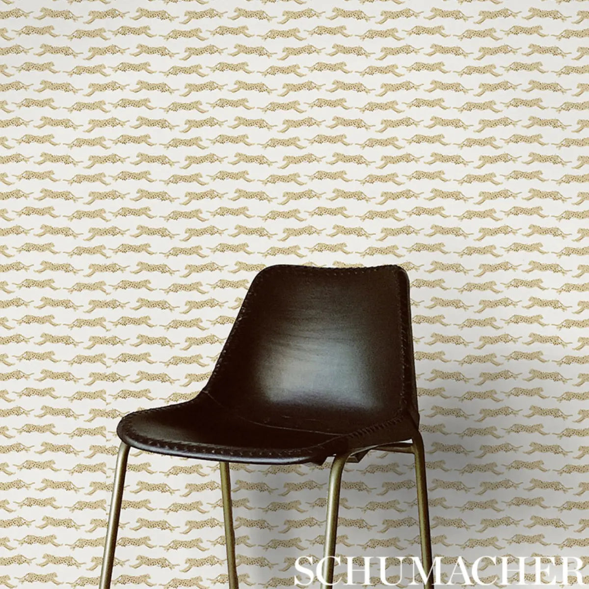 Leaping Leopards Wallpaper in an interior setting