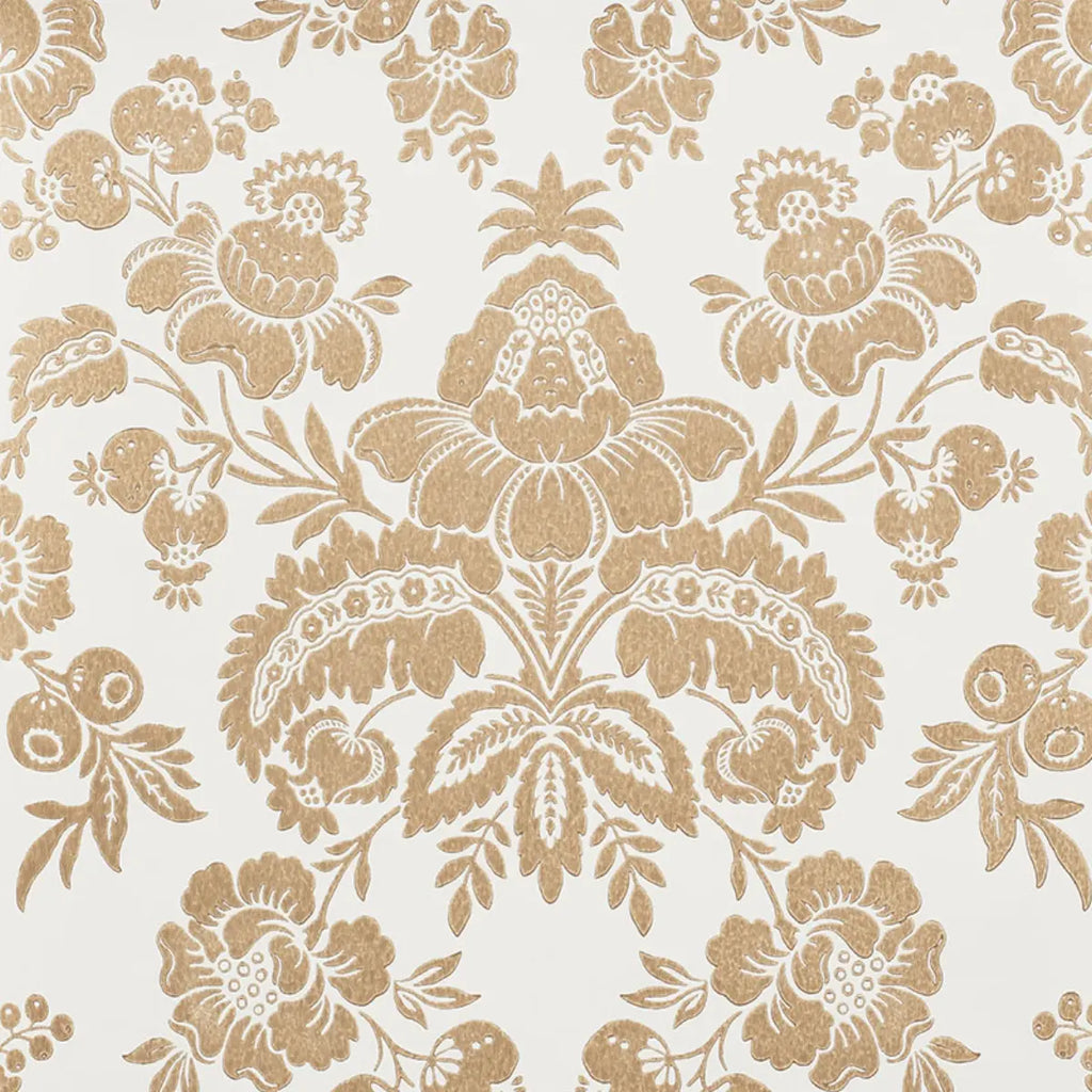 Simone Damask Wallpaper - Gold