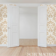 Load image into Gallery viewer, Simone Damask Wallpaper in an interior setting