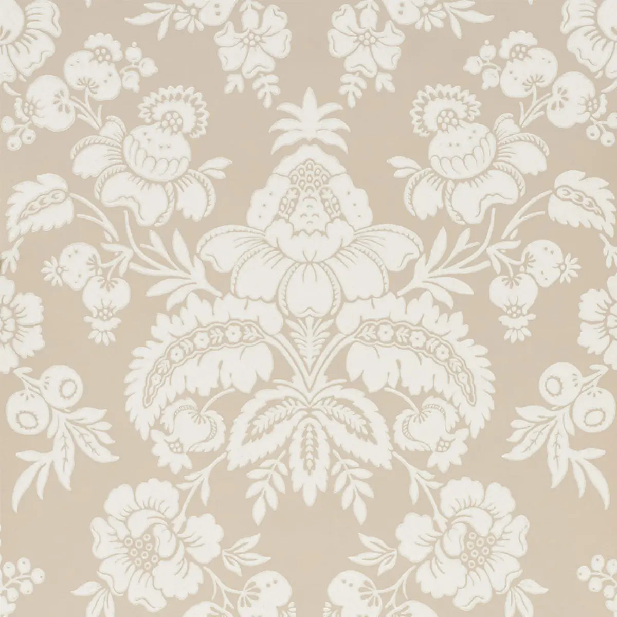 Simone Damask Wallpaper - Stone
