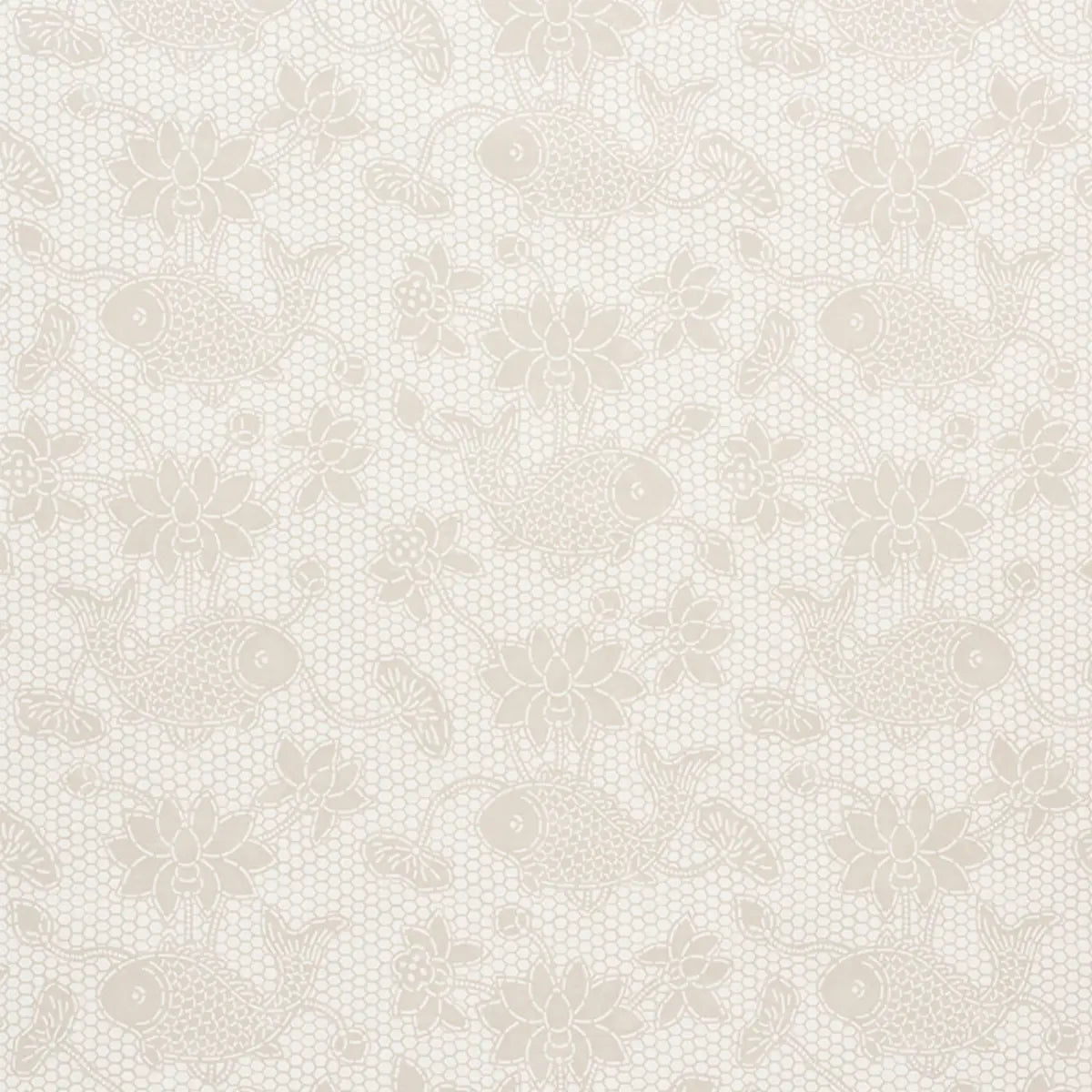 Lotus Batik Wallpaper - Natural