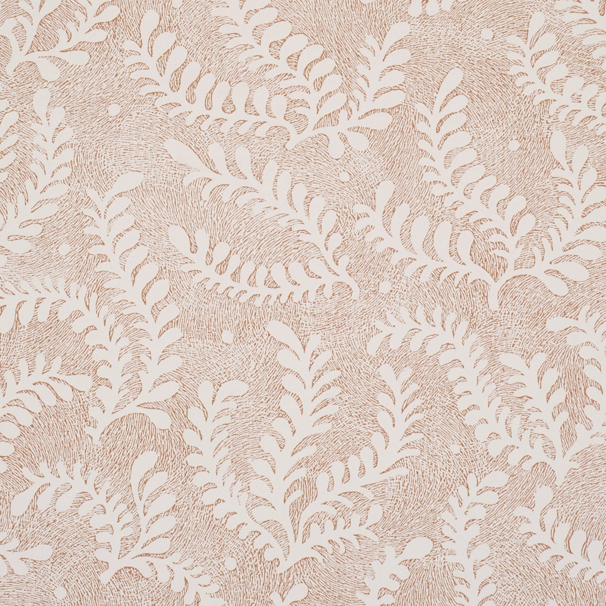 Etched Fern Wallpaper - Brown