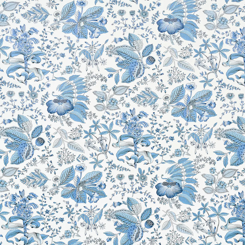 Pomegranate Botanical Wallpaper - Blue