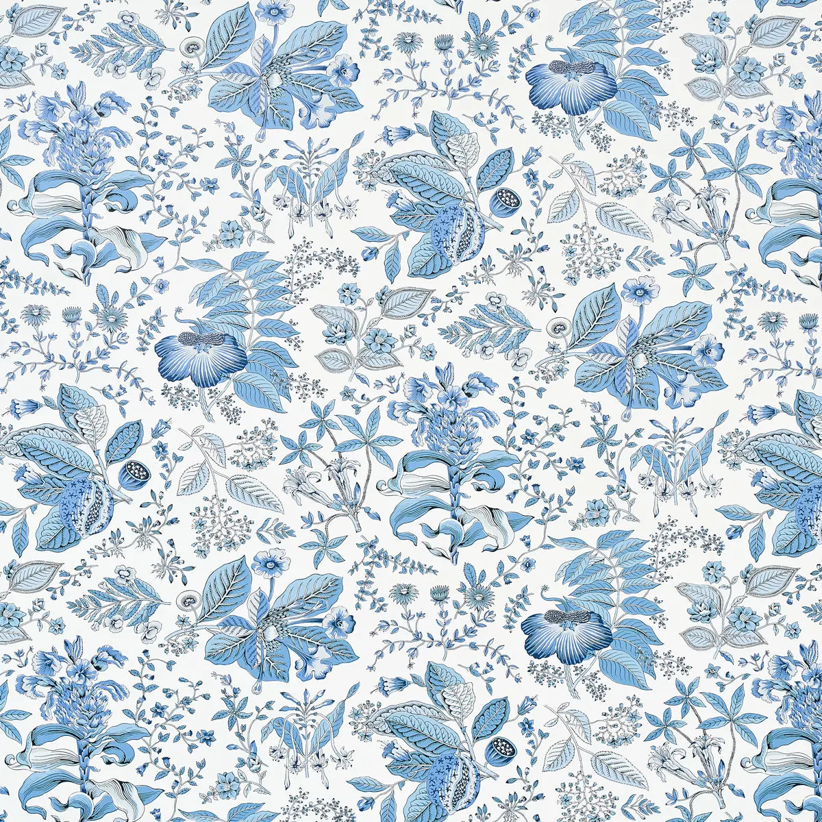 Pomegranate Botanical Wallpaper - Blue