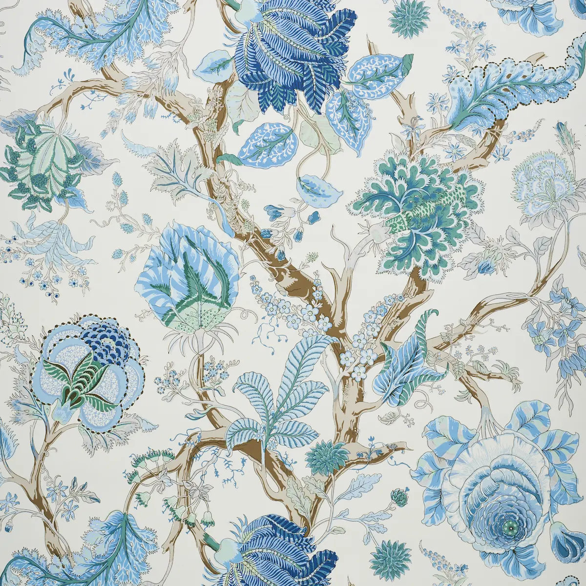 Indian Arbre Wallpaper - Peacock & Emerald
