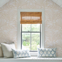 Load image into Gallery viewer, Sunlit Palm Wallpaper in an interior setting
