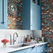 Load image into Gallery viewer, Magical Ming Dragon Wallpaper in an interior setting