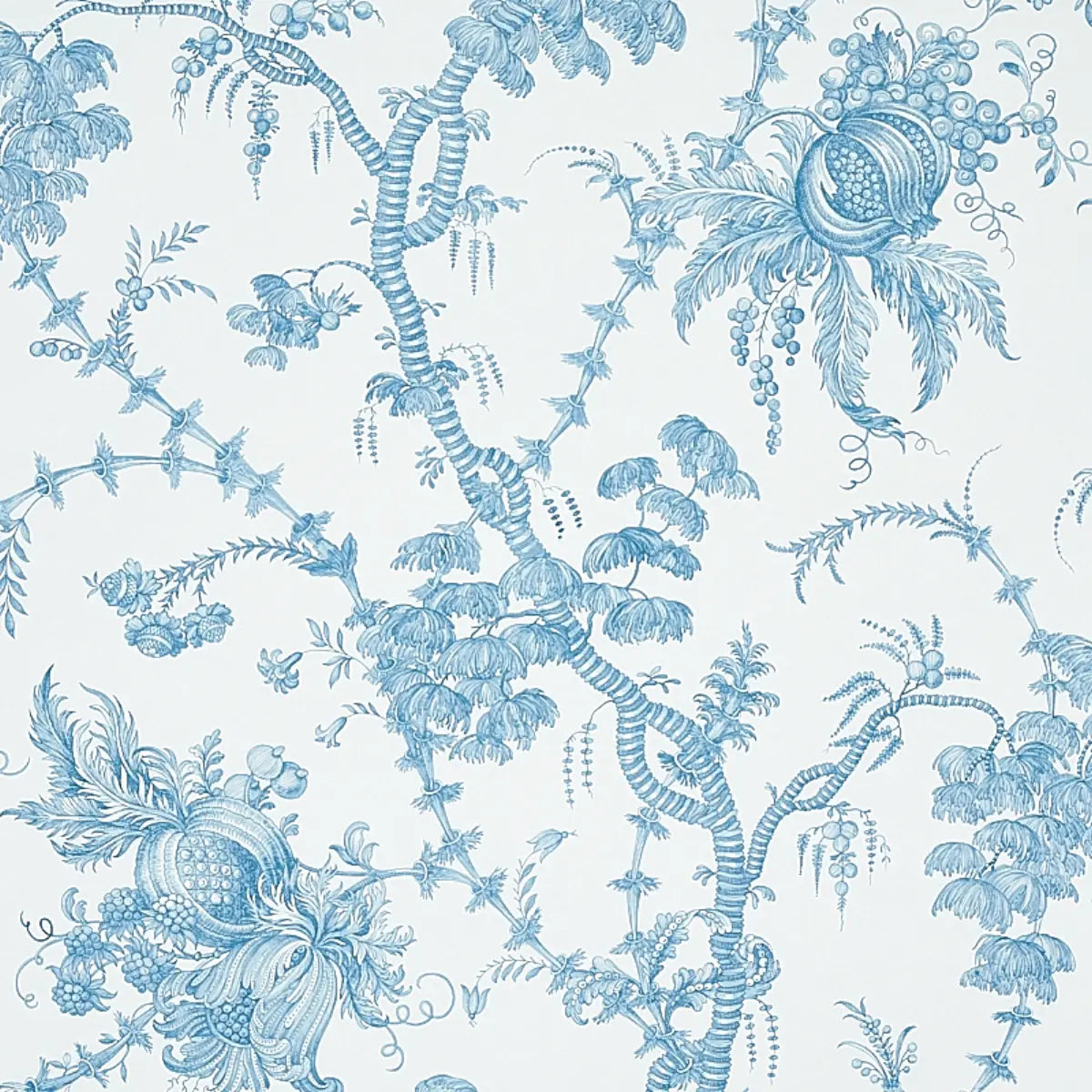 San Cristobal Toile Wallpaper - Peacock
