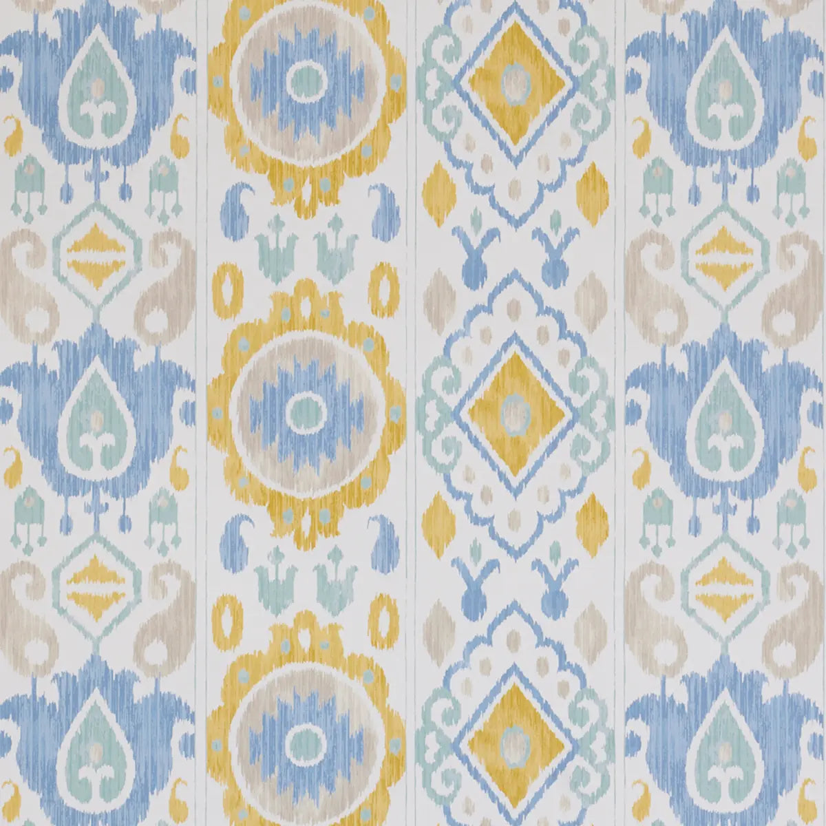 Elizia Ikat Wallpaper - Sky & Ochre