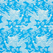 Load image into Gallery viewer, Ruan Dragon Damask Wallpaper - Blue