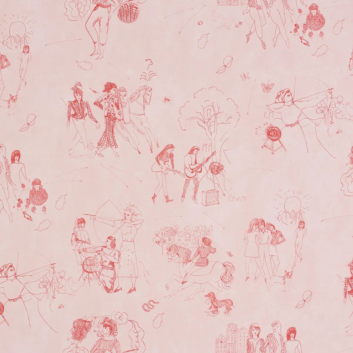 Toile De Femmes Wallpaper - Poppy