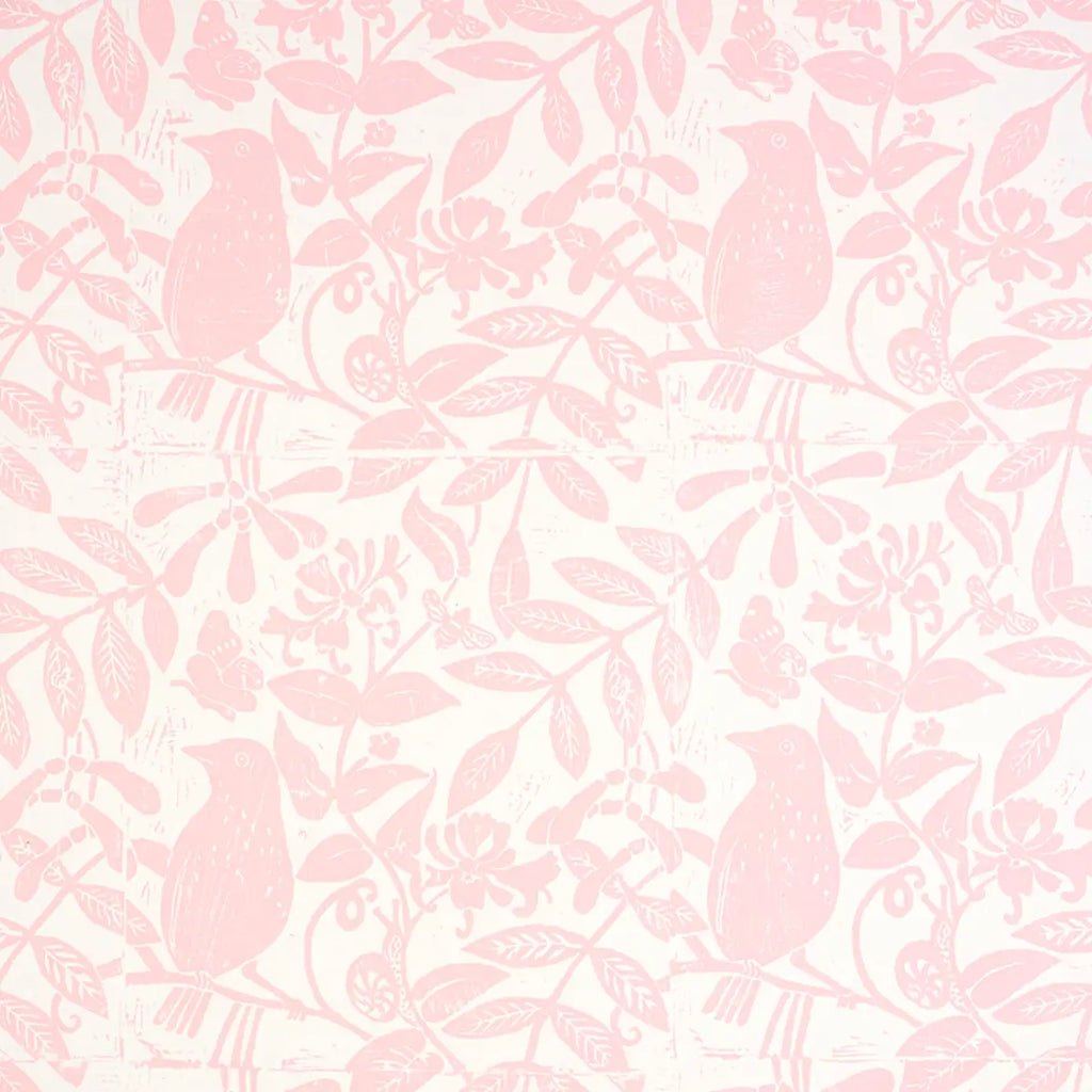 Bird & Bee Wallpaper - Pink