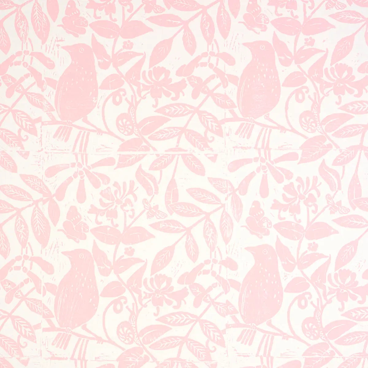 Bird & Bee Wallpaper - Pink