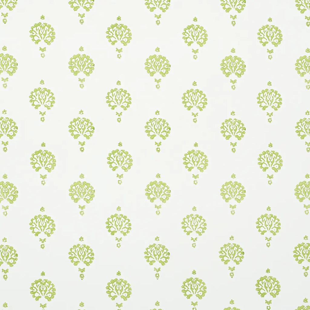 Dahlia Hand Blocked Print Wallpaper - Leaf