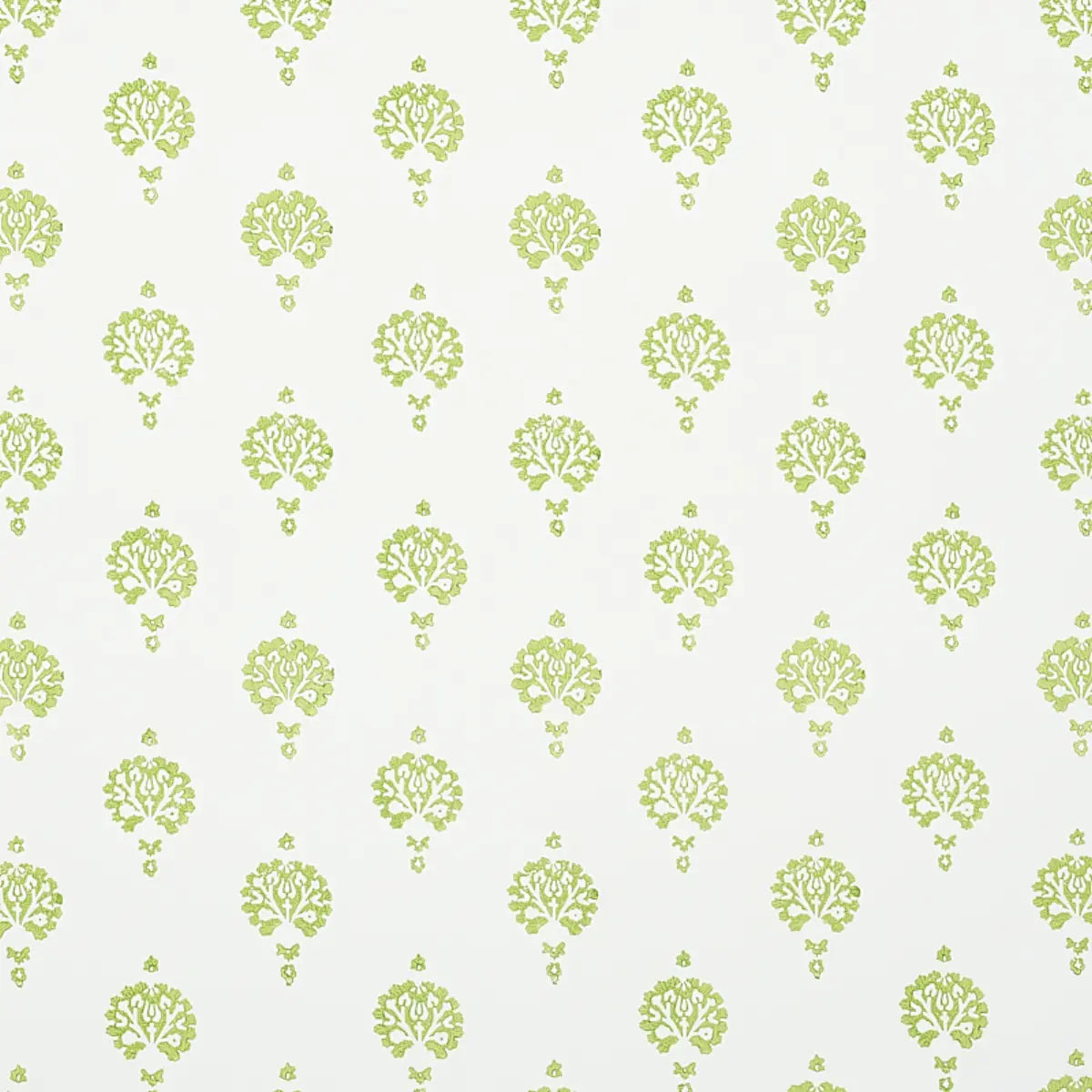 Dahlia Hand Blocked Print Wallpaper - Leaf