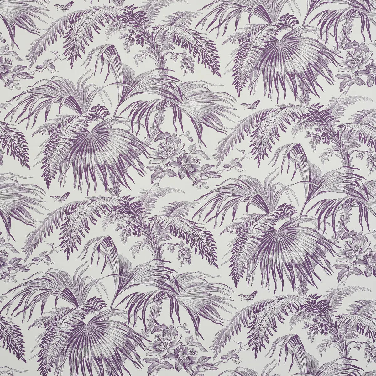 Toile Tropique Wallpaper - Purple