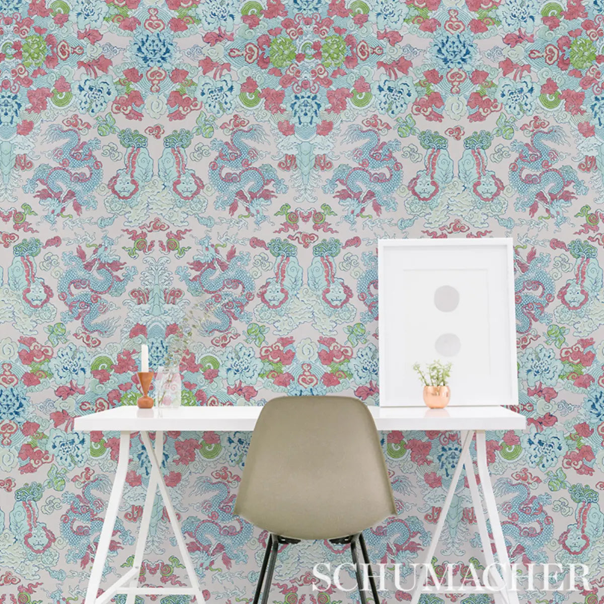 Magic Mountain Dragon Wallpaper in an interior setting
