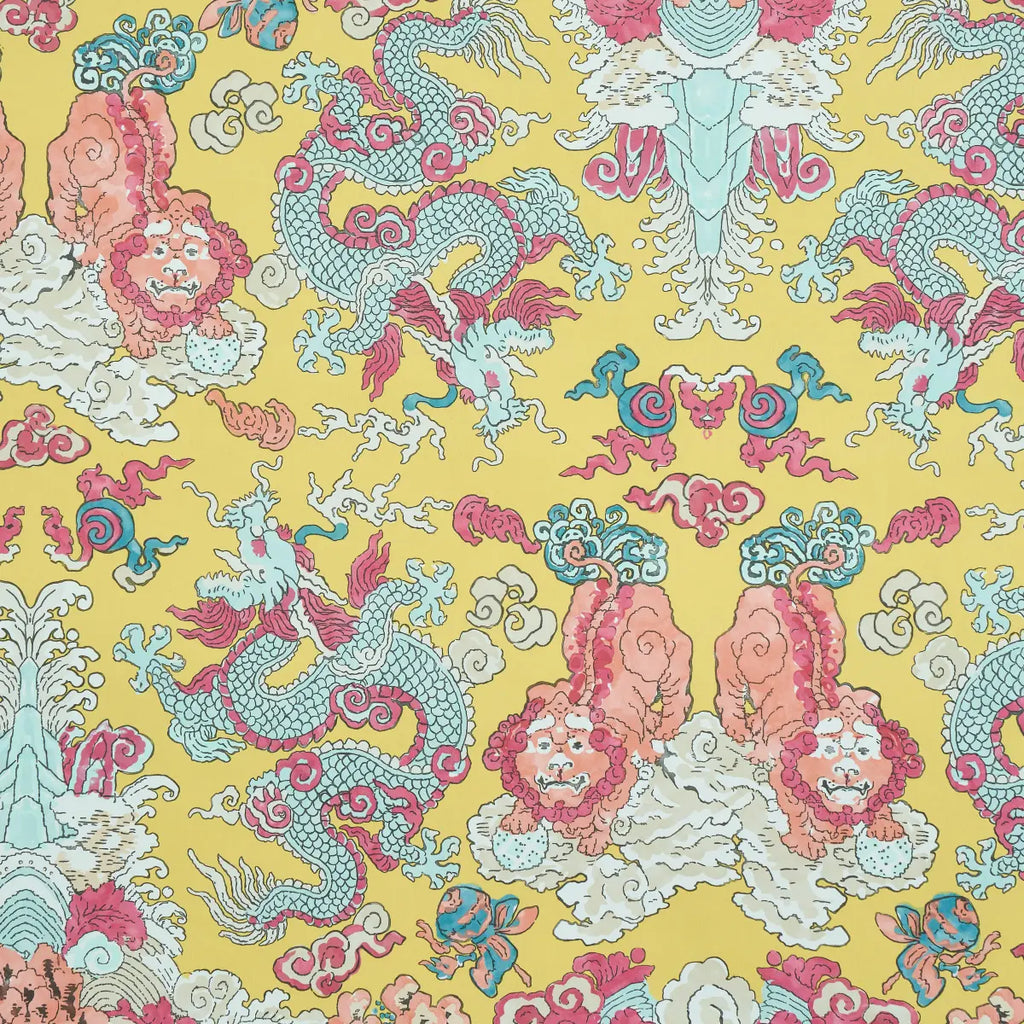 Magic Mountain Dragon Wallpaper - Yellow